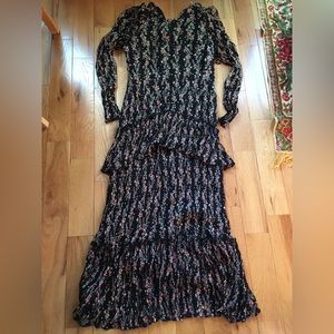 Zara floral ruffled midi dress